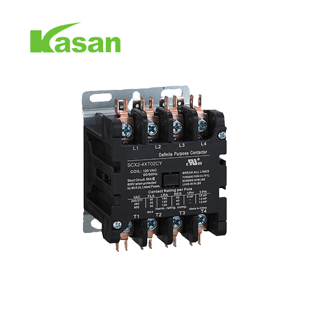 UL onaylı 4 Kutuplu 40 AMP DP Kontaktör 120 Volt AC Bobin Kontaktörü